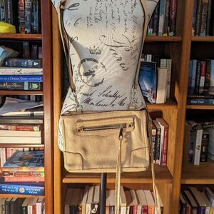 𝅺rebecca minkoff Regan crossbody tan pebbled leather bag